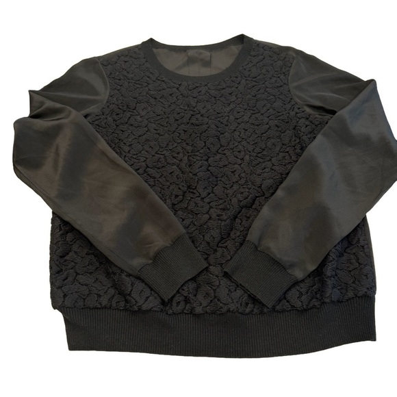 VINCE Black Long Sleeve Silk & Cotton Women's  Top Medium Fabulous $195 - Picture 1 of 10
